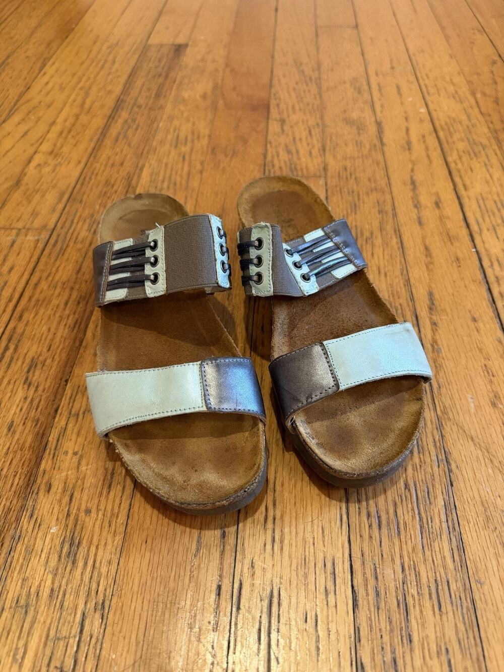 Naot Shoes Sandals Womens Size 7 EU 38 Multicolor Leather Wedge Slide Comfort